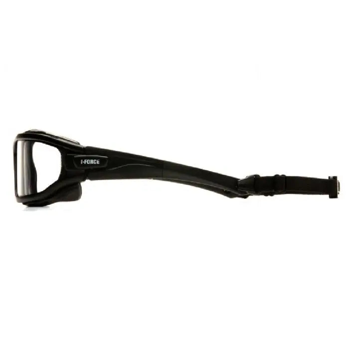 Pyramex I-Force SB7010SDT Safety Glasses, Clear Dual Pane H2X Anti Fog Lens, Black Temples and Strap, One Size, Box of 12