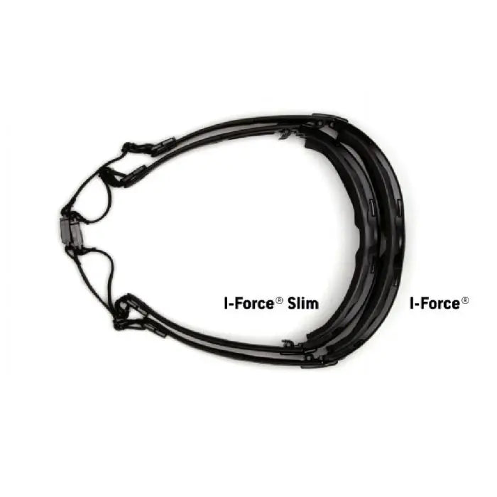 Pyramex I-Force SB7010SDT Safety Glasses, Clear Dual Pane H2X Anti Fog Lens, Black Temples and Strap, One Size, Box of 12