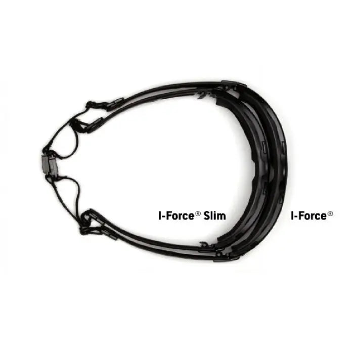 Pyramex I-Force Slim SB7020SDNT Safety Glasses, Gray Dual Pane H2X Anti Fog Lens, Black Temples and Strap, One Size, Box of 12