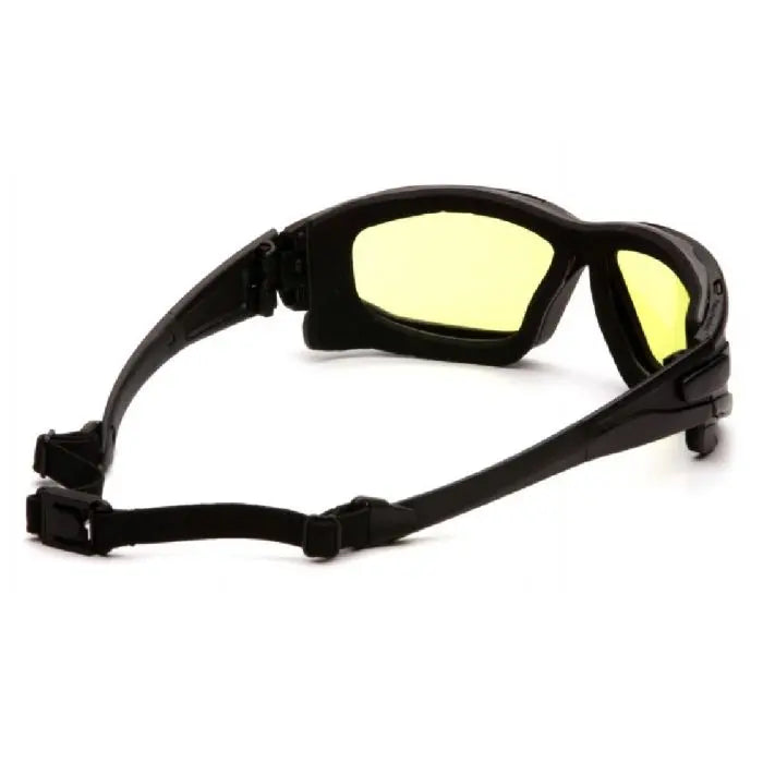 Pyramex I-Force SB7030SDT Safety Glasses, Amber Dual Pane H2X Anti Fog Lens, Black Temples and Strap, One Size, Box of 12