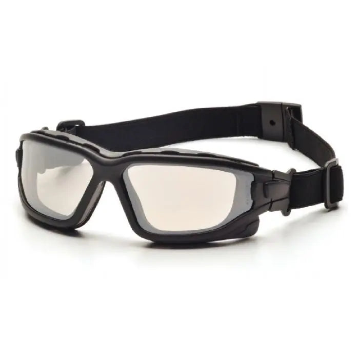 Pyramex I-Force Slim SB7080SDNT Safety Glasses, Indoor Outdoor Dual Pane Anti Fog Lens, Black Temples and Strap, One Size, Box of 12