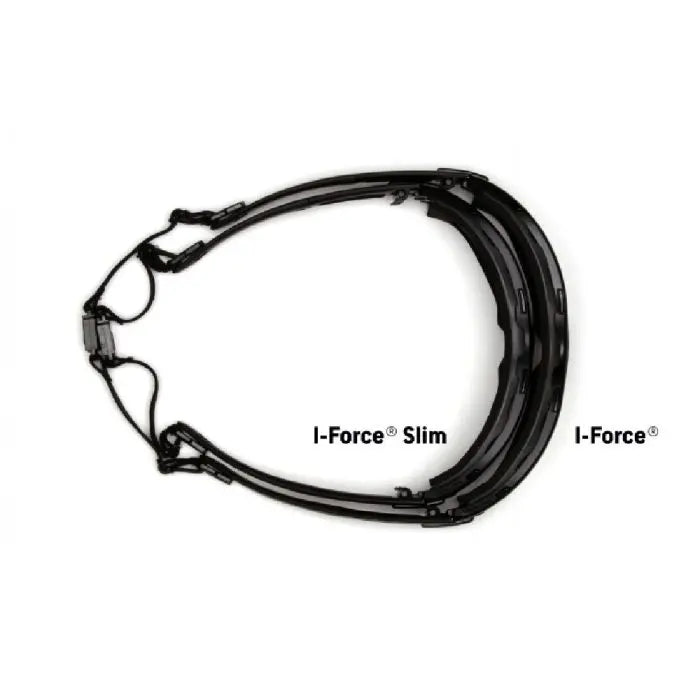 Pyramex I-Force SB7080SDT Safety Glasses, Indoor Outdoor Dual Pane Anti Fog Lens, Black Temples and Strap, One Size, Box of 12