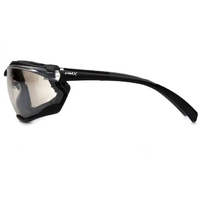Pyramex Proximity SB9380ST Safety Glasses, Indoor Outdoor Mirror Anti Fog Lens, Black Frame, One Size, Box of 12