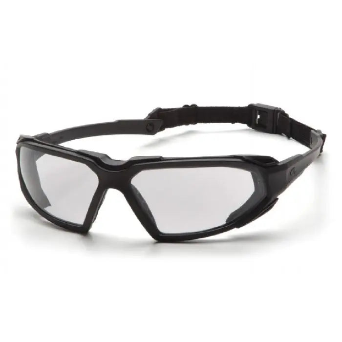 Pyramex Highlander SBB5010DT Safety Glasses, Clear H2X Anti Fog Lens, Black Frame, One Size, Box of 12