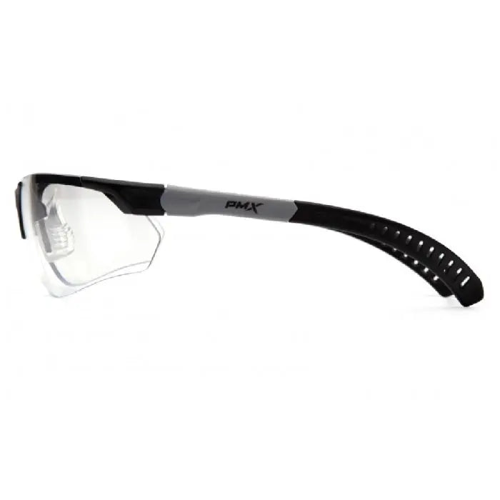 Pyramex Sitecore SBG10110DTM Safety Glasses, Clear H2Max Anti Fog Lens, Black and Gray Temples, One Size, Box of 12