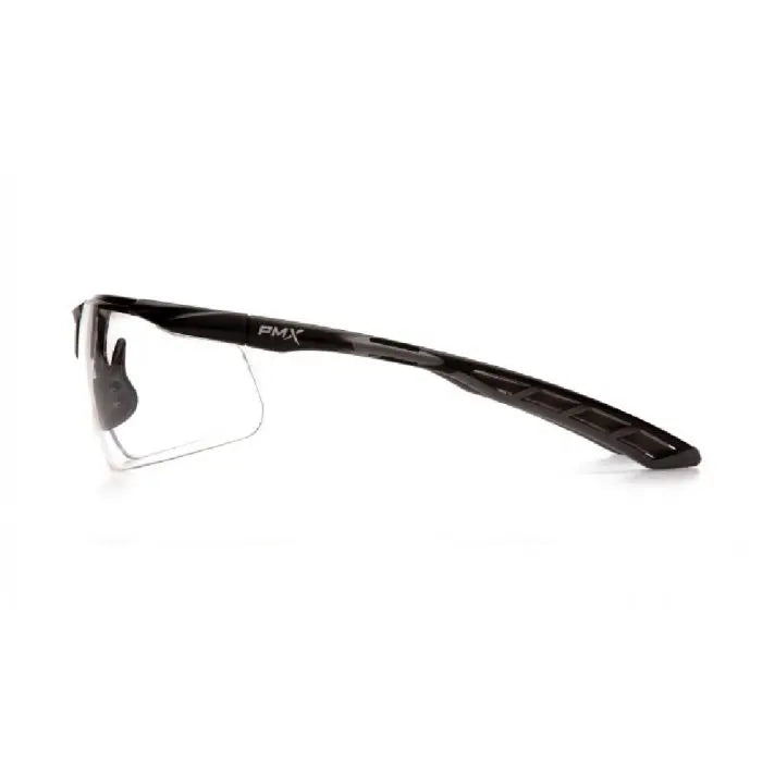 Pyramex Flex-Lyte SBG10510DTM Safety Glasses, Clear H2Max Anti Fog Lens, Black and Gray Temples, One Size, Box of 12