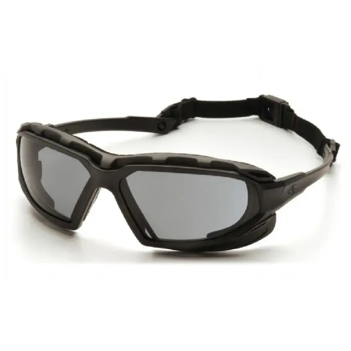 Pyramex Highlander Plus SBG5020DT Safety Glasses, Gray H2X Anti Fog Lens, Black and Gray Frame, One Size, Box of 12