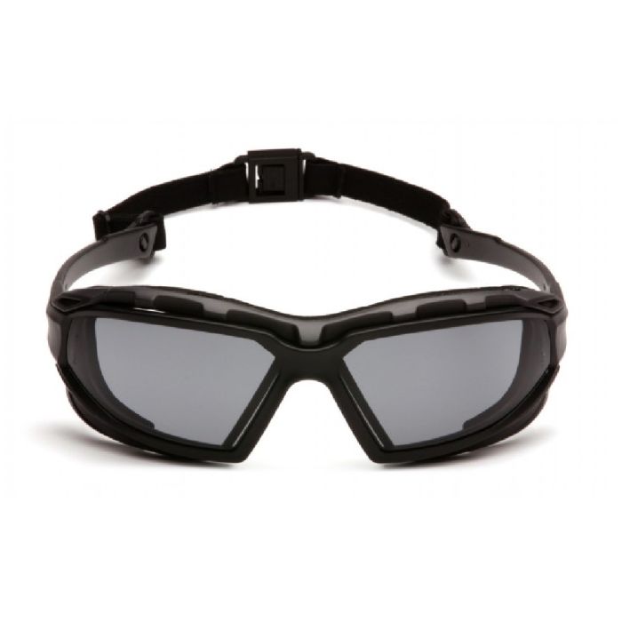 Pyramex Highlander Plus SBG5020DT Safety Glasses, Gray H2X Anti Fog Lens, Black and Gray Frame, One Size, Box of 12