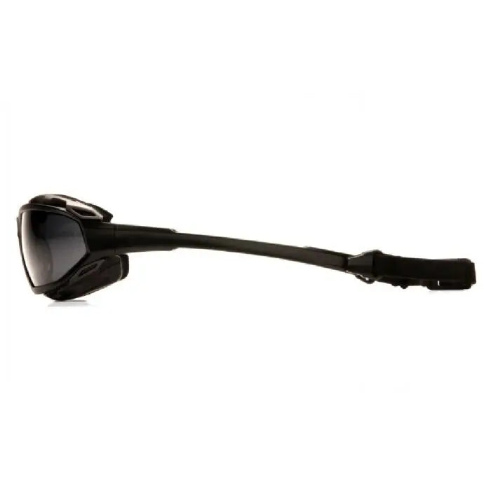 Pyramex Highlander Plus SBG5020DT Safety Glasses, Gray H2X Anti Fog Lens, Black and Gray Frame, One Size, Box of 12