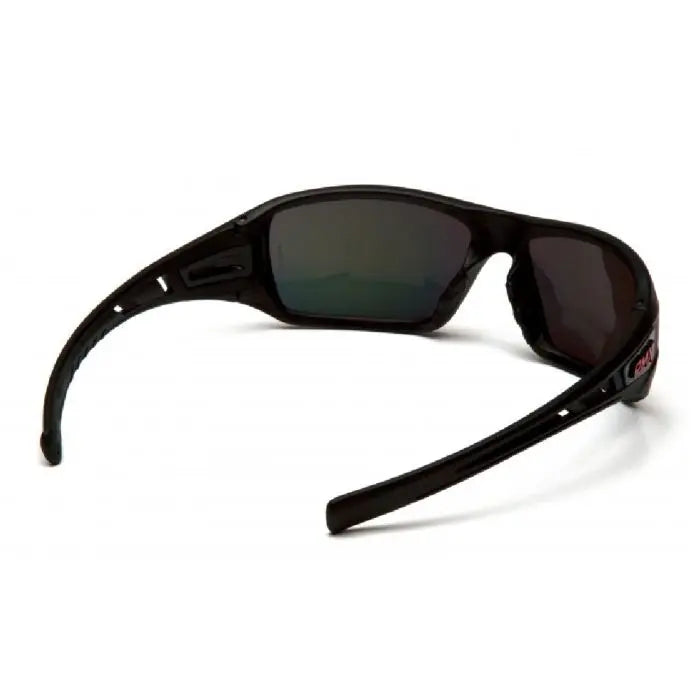 Pyramex Velar SBRF10445D Safety Glasses, Ice Orange Mirror Lens, Black and Red Frame, One Size, Box of 12