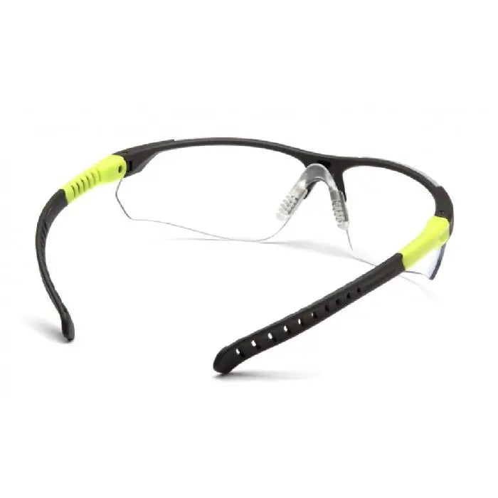 Pyramex Sitecore SGL1011DTM Safety Glasses, Clear H2Max Anti Fog Lens, Gray and Lime Temples, One Size, Box of 12