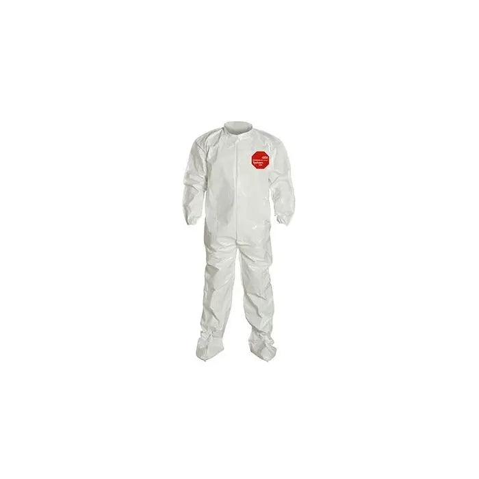 DuPont Tychem 4000 SL121TWHMD000400 Coverall, White, Medium, Case of 4