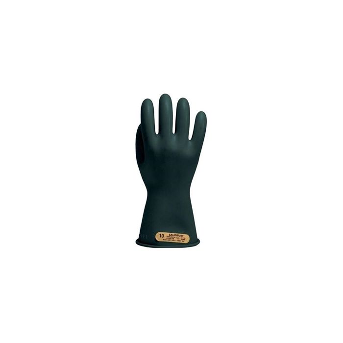Salisbury Black Class 00 Electrical Insulating Rubber Gloves - 11 inch Black Color - 1 Pair