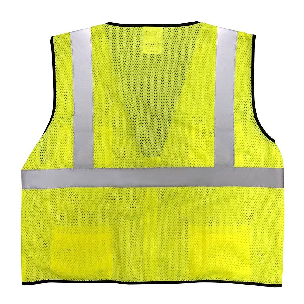 Safety Main 05EAMYZ Economy Vest, Class 2, All Mesh, Hi-Vis Yellow, 1 Each