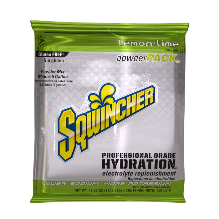 Sqwincher 01640 Powder Pack, Lemon-Lime, 5-Gallon Size, Case of 16