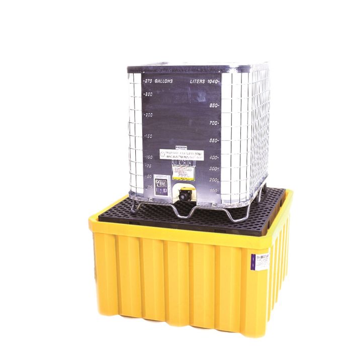 UltraTech 1058 Ultra-IBC Spill Pallet with Drain, Yellow, One Size, 1 Each