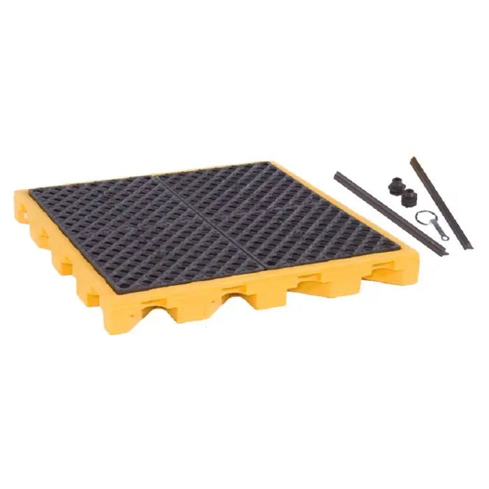 UltraTech 1072 P4 Ultra-Spill Deck, Yellow, 4-Drum, 1 Each