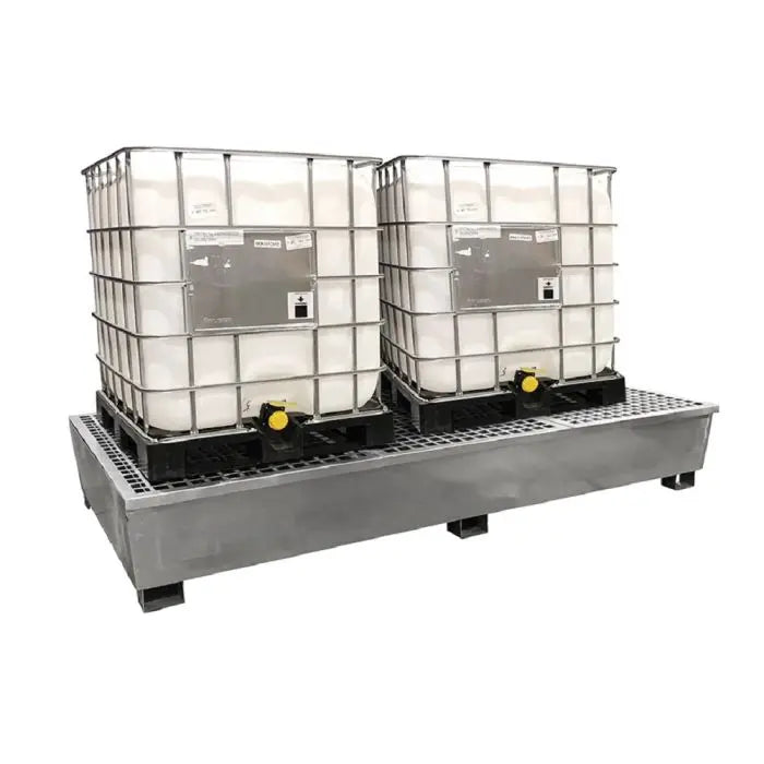 UltraTech 1183 Twin IBC Spill Pallet Steel Model, Silver, One Size, 1 Each