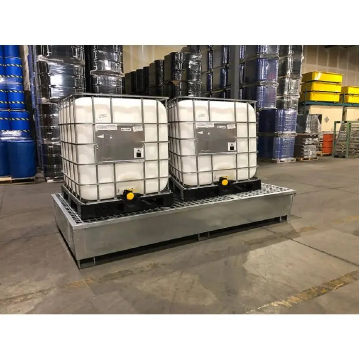UltraTech 1183 Twin IBC Spill Pallet Steel Model, Silver, One Size, 1 Each