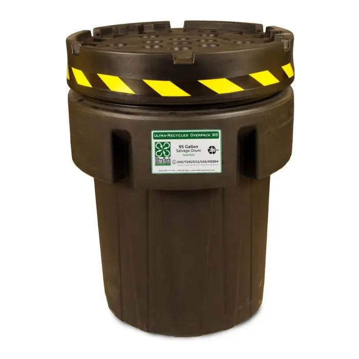Ultratech 570 Ultra-Recycled Overpack Drum, Black, 95 Gallon, 1 Each