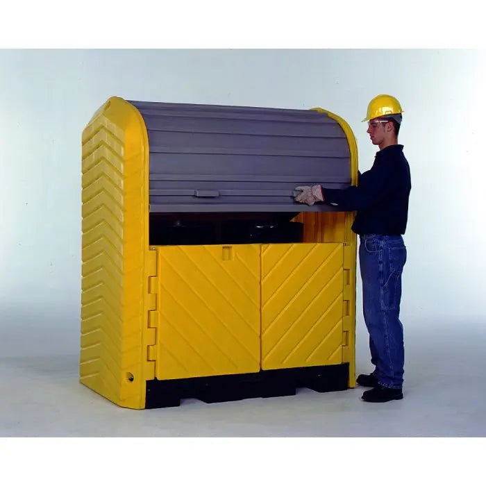 UltraTech 9612 Hard Top P2 Plus Model Spill Pallet - Without Drain, Yellow, 2-Drum, 1 Each