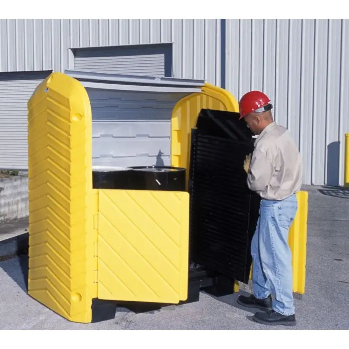 UltraTech 9613 Hard Top P2 Plus Model Spill Pallet - With Drain, Yellow, 2-Drum, 1 Each