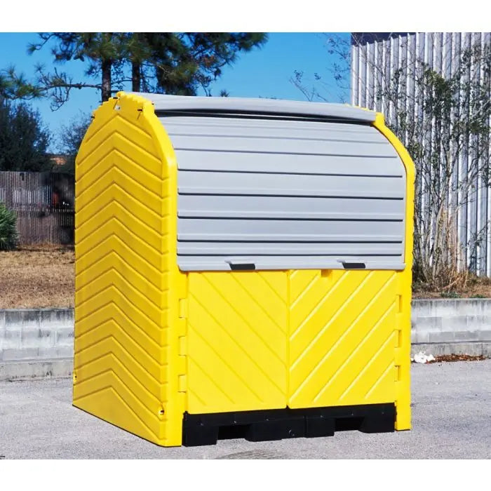 UltraTech 9636 P4 Plus Model Hard Top Spill Pallet - Without Drain, Yellow, 4-Drum, 1 Each