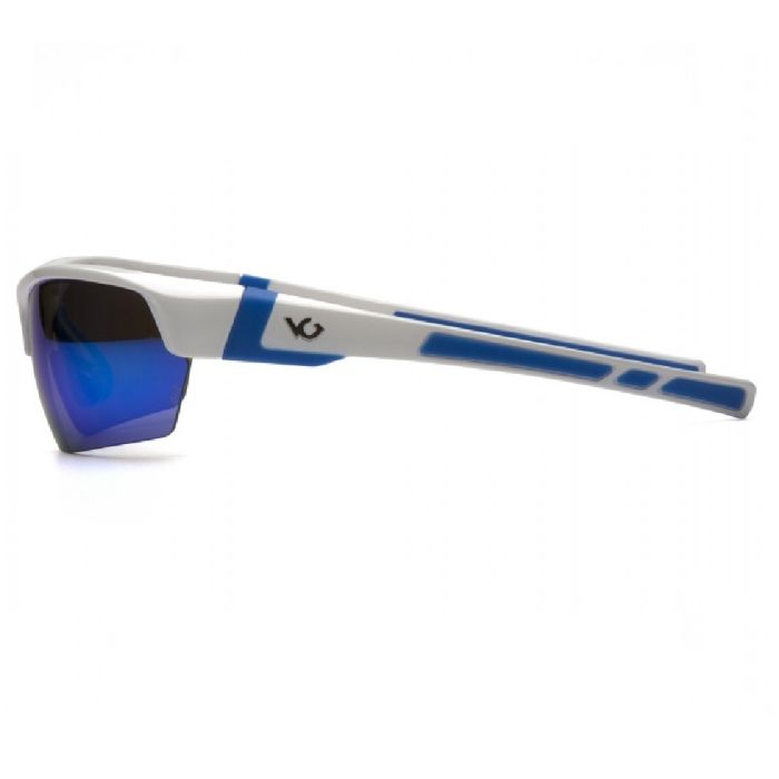 Pyramex Venture Gear VGSWB365T Tensaw Safety Glasses, Ice Blue Mirror Lens, White Blue Frame, One Size, Box of 12