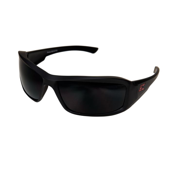 Edge Eyewear XB136 Brazeau Torque  Matte Black Frame with Red Edge Logo  Smoke Lens
