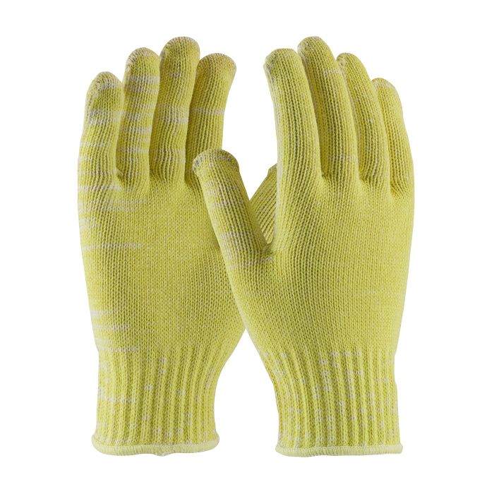 PIP Kut Gard 07-K320 Knit Kevlar/Cotton Plated Glove, Medium Weight, Yellow, Box of 12