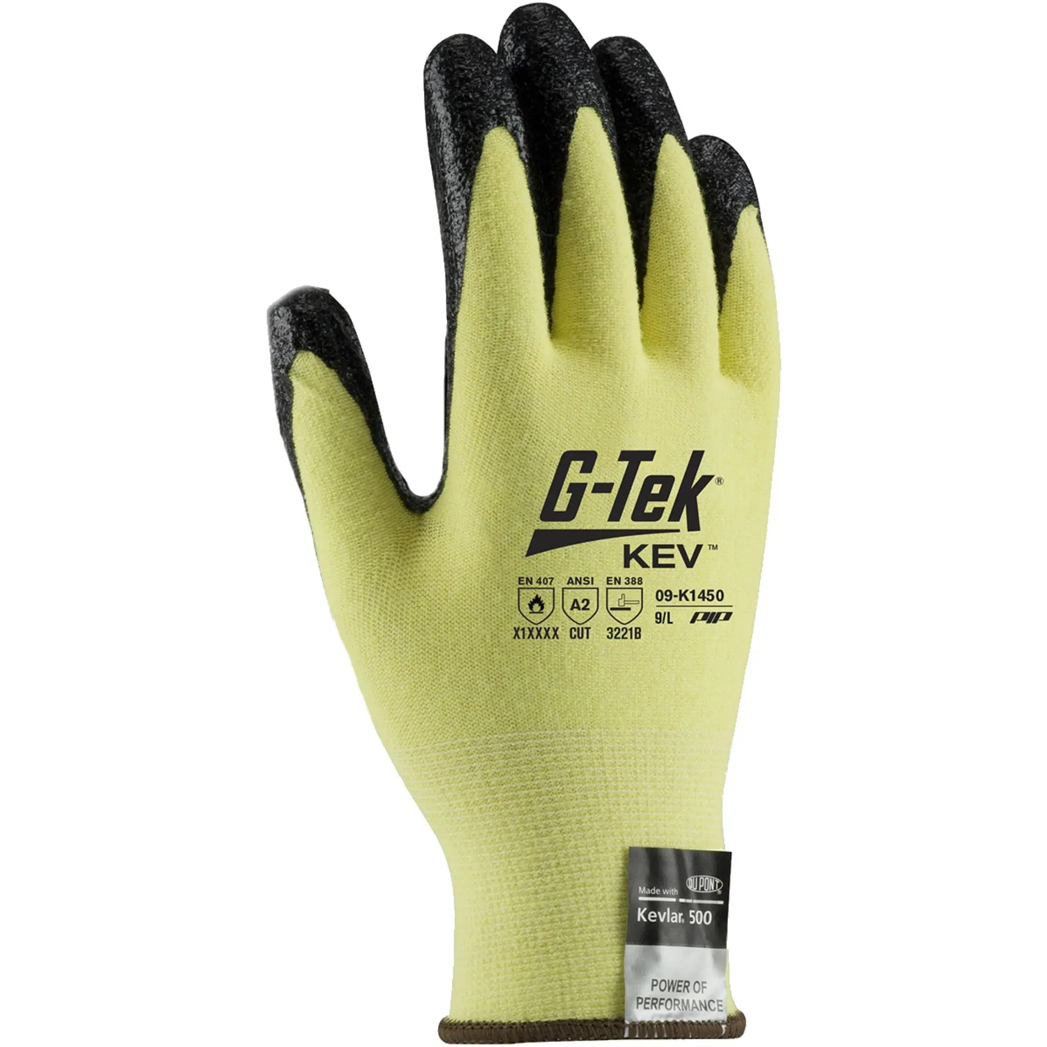 PIP G-Tek KEV 09-K1450V Seamless Knit DuPont Kevlar/Elastane Glove with Nitrile Coated Smooth Grip Work Gloves, Vend Ready_Back_Image