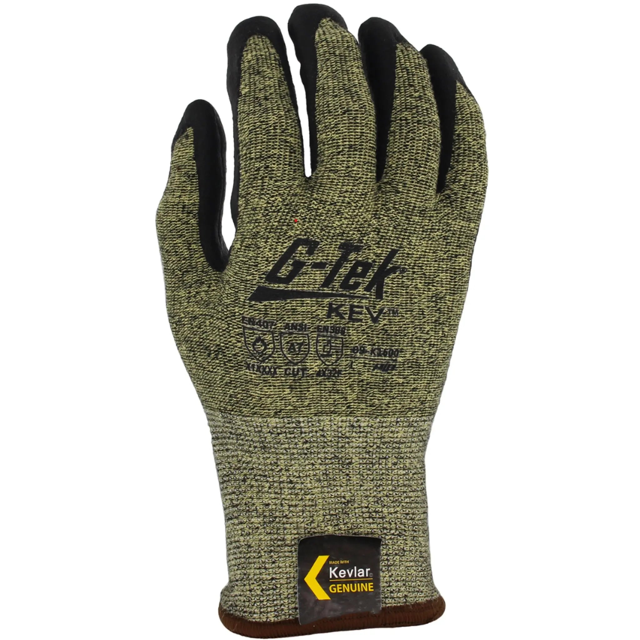 PIP G-Tek KEV 09-K1600 Kevlar Blended Glove with Nitrile Coated Foam Grip_Back_Image