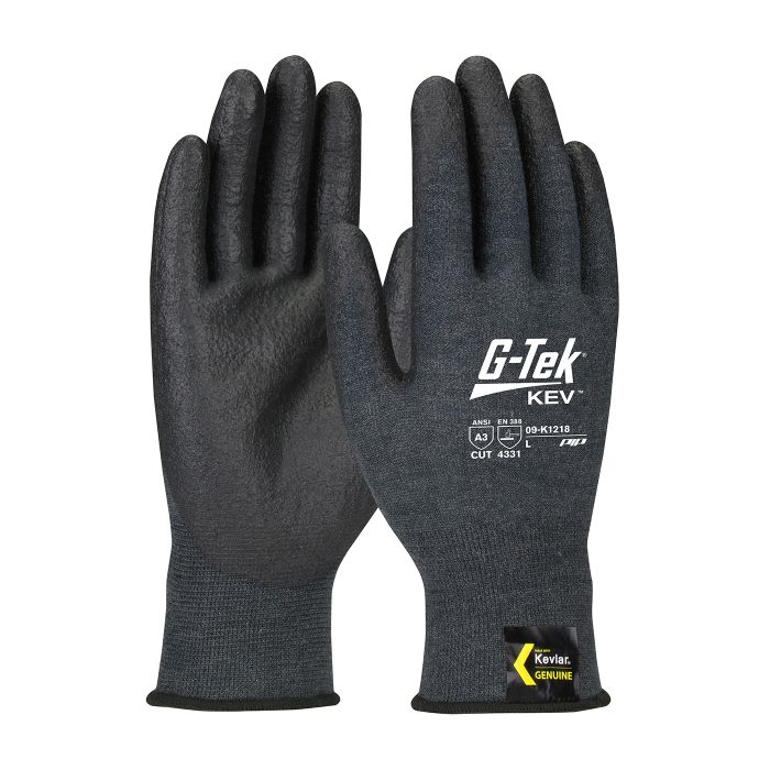 PIP G-Tek KEV 09-K1218 Knit Kevlar Blended Glove - NeoFoam Coated -Touchscreen Compatible, Box of 12 Pairs