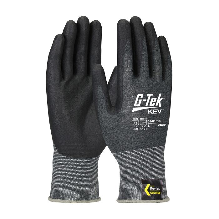 PIP G-Tek KEV 09-K1618 Seamless Knit Kevlar Blended Glove with Nitrile Coated Foam Grip, Box of 12 Pairs
