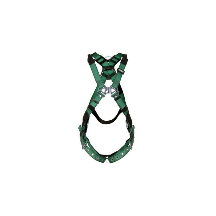 MSA 10197364 V-FORM Construction Harness, Standard, Back & Hip D-Ring, Tongue Buckle Leg Straps, Shoulder Padding
