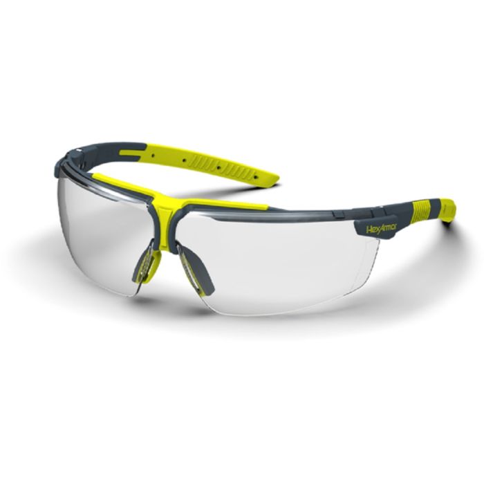 HexArmor VS300 11-19010-08 Safety Glasses, Variomatic Dark Tint, TruShield Coatings, Black and Lime Frame, One Size, Box of 12
