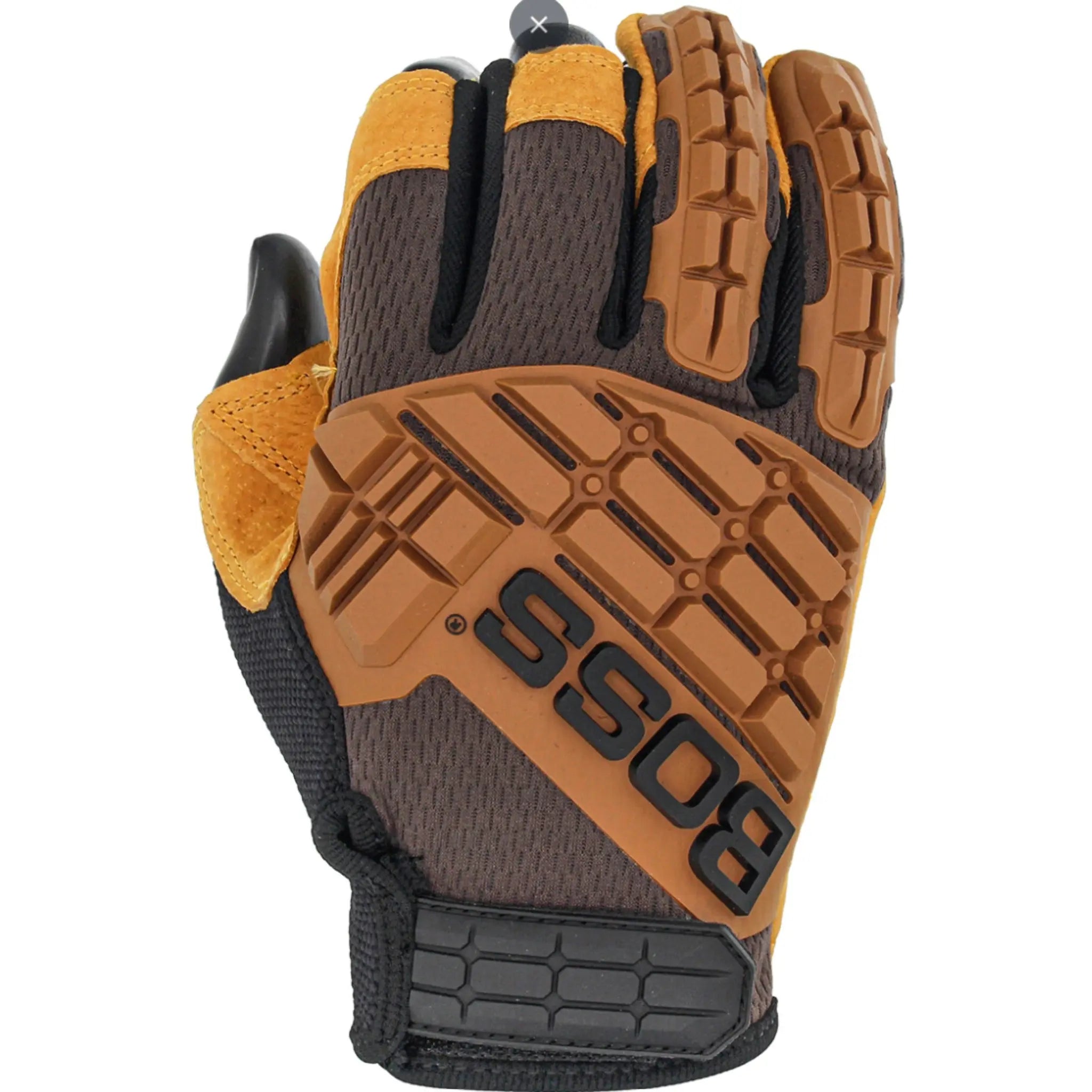 PIP Boss Framer 120-MF1360T Premium Pigskin Padded Leather Palm with Mesh Fabric Back and TPR Impact Protection Gloves_back_image_1