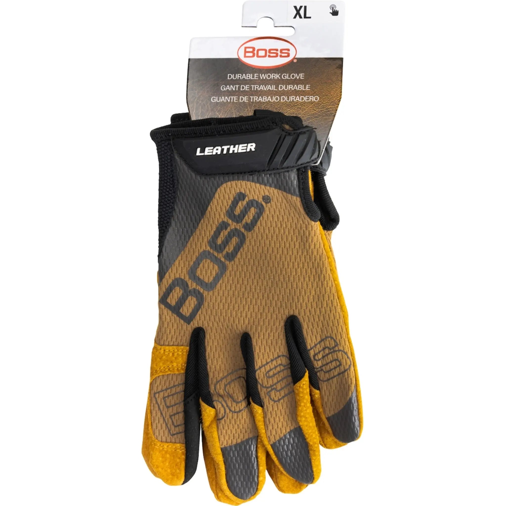 PIP Boss Leather 120-ML1360T Premium Pigskin Leather Palm with Mesh Fabric Back Work Glove_Back_Image