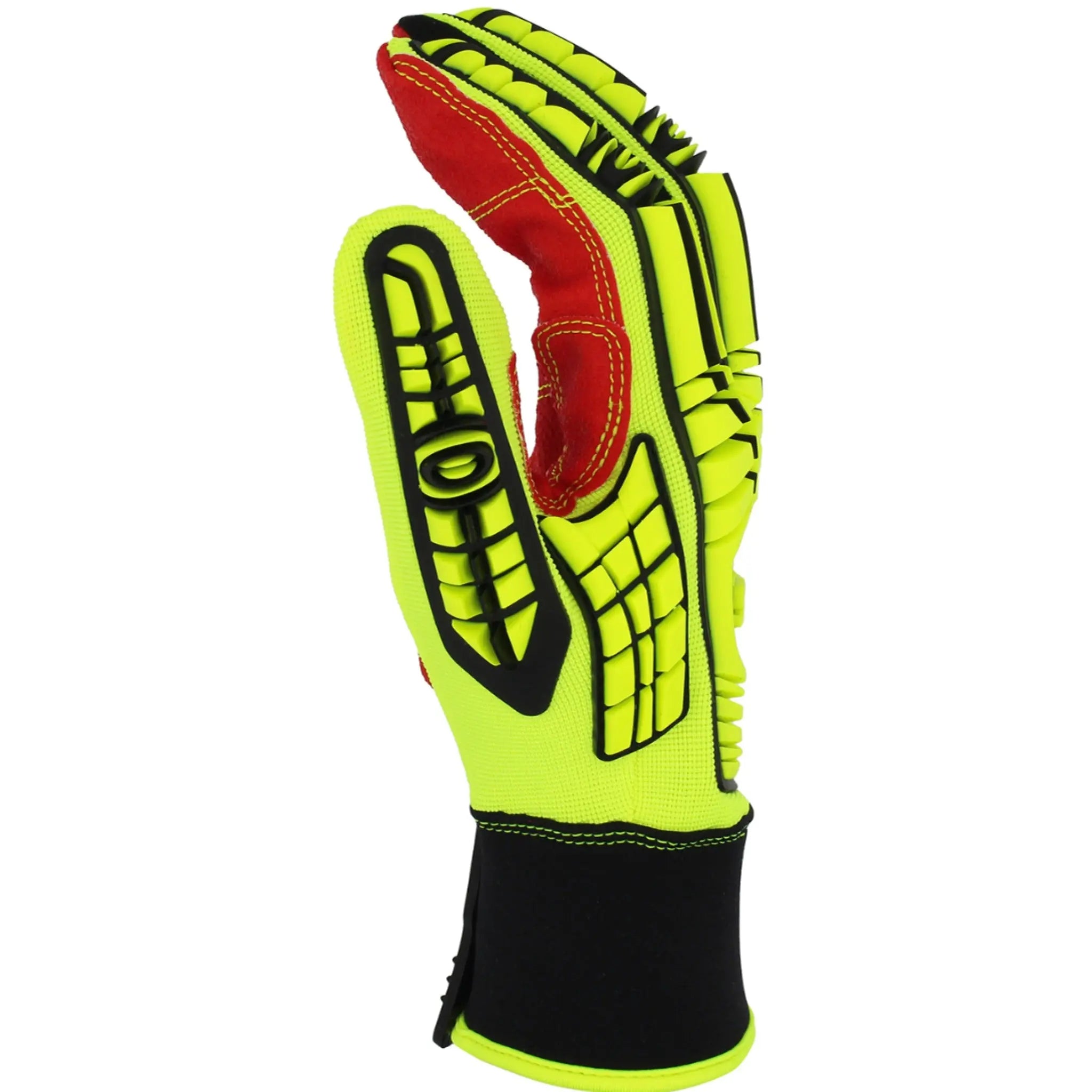 PIP Boss 120-MP2120 Red PVC Grip Palm and Spandex Back, TPR Impact Protection Glove_Side_Image_2