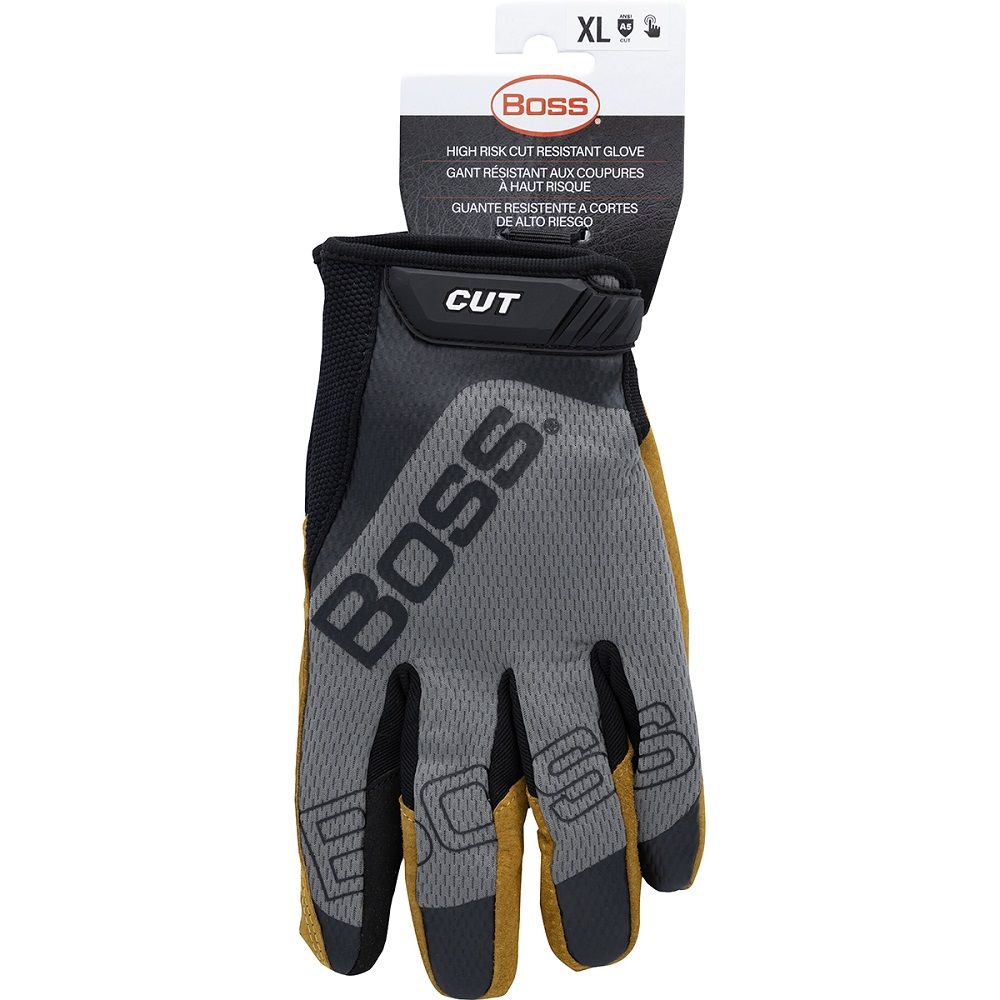 PIP Boss 120-MC1325T Premium Pigskin Leather Palm with Mesh Fabric Back and Para-Aramid Cut Lining Glove, 1 Pair