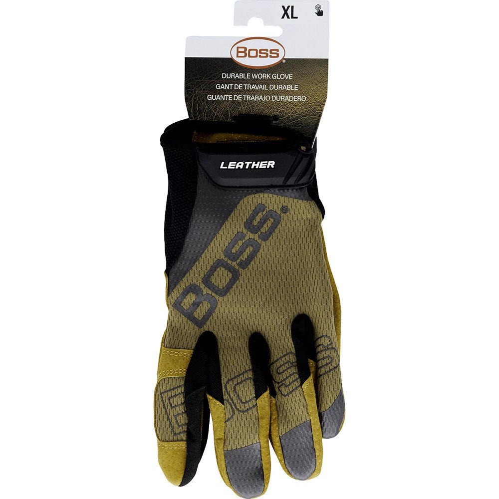 PIP Boss 120-ML1360T Premium Pigskin Leather Palm with Mesh Fabric Back Glove, 1 Pair