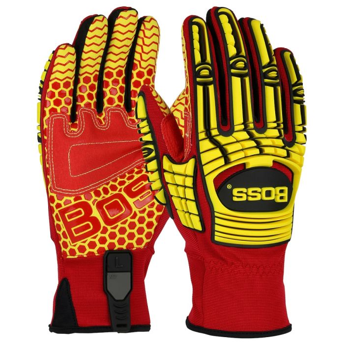 PIP Boss 120-MP2415 TPR Glove with Red Silicone Grip and Spandex Back, 1 Pair