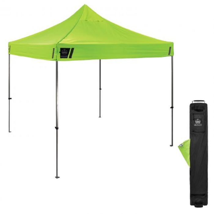 Ergodyne SHAX 6000 Heavy-Duty Pop-Up Tent - 10ft x 10ft, Lime, 1 Each
