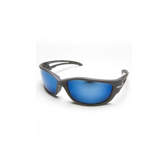 Edge Kazbek Polarized Safety Glasses - Aqua Precision Blue Mirror Lens