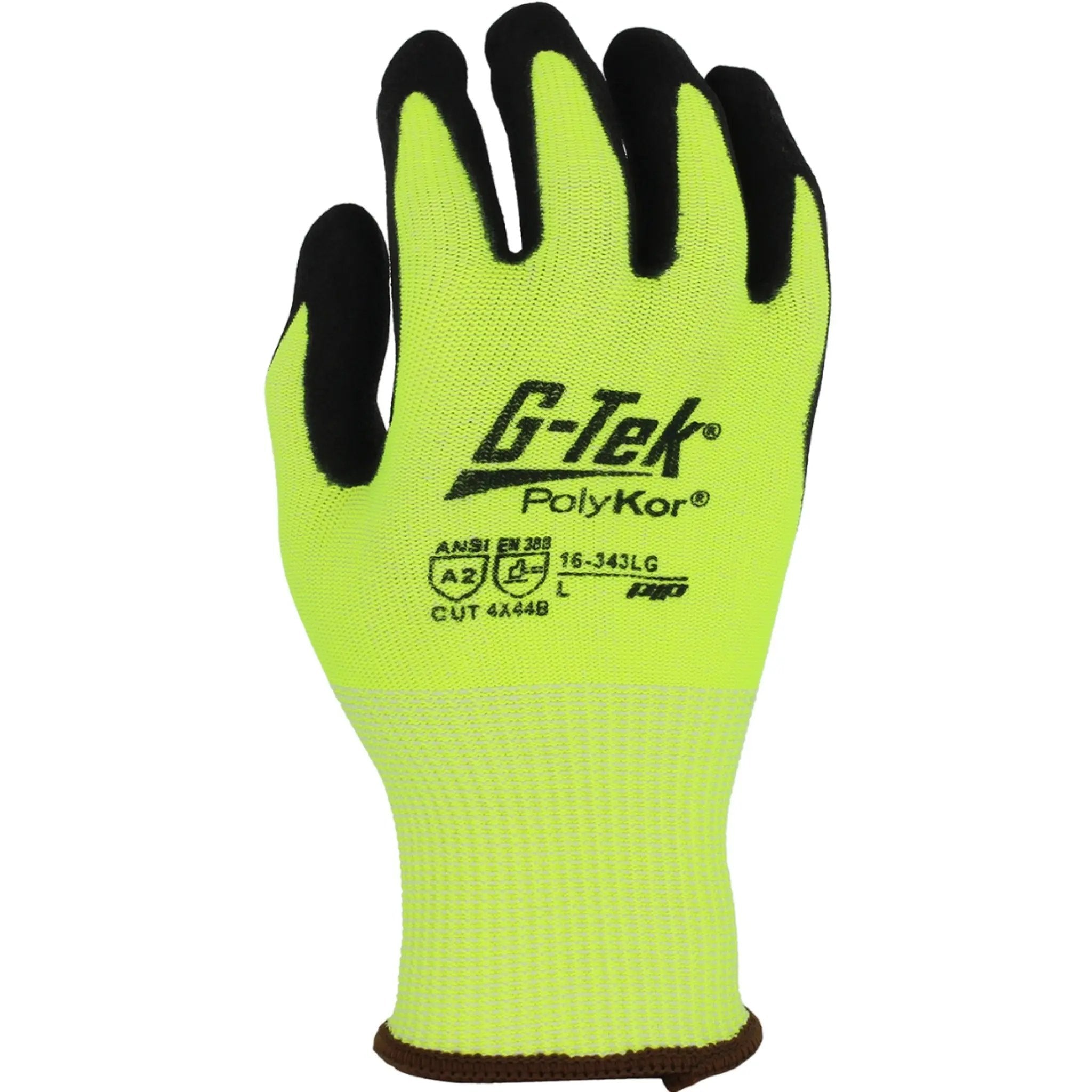 PIP G-Tek PolyKor 16-343LG Hi-Vis Seamless Knit PolyKor Nitrile Coated Grip Glove_Back_Image