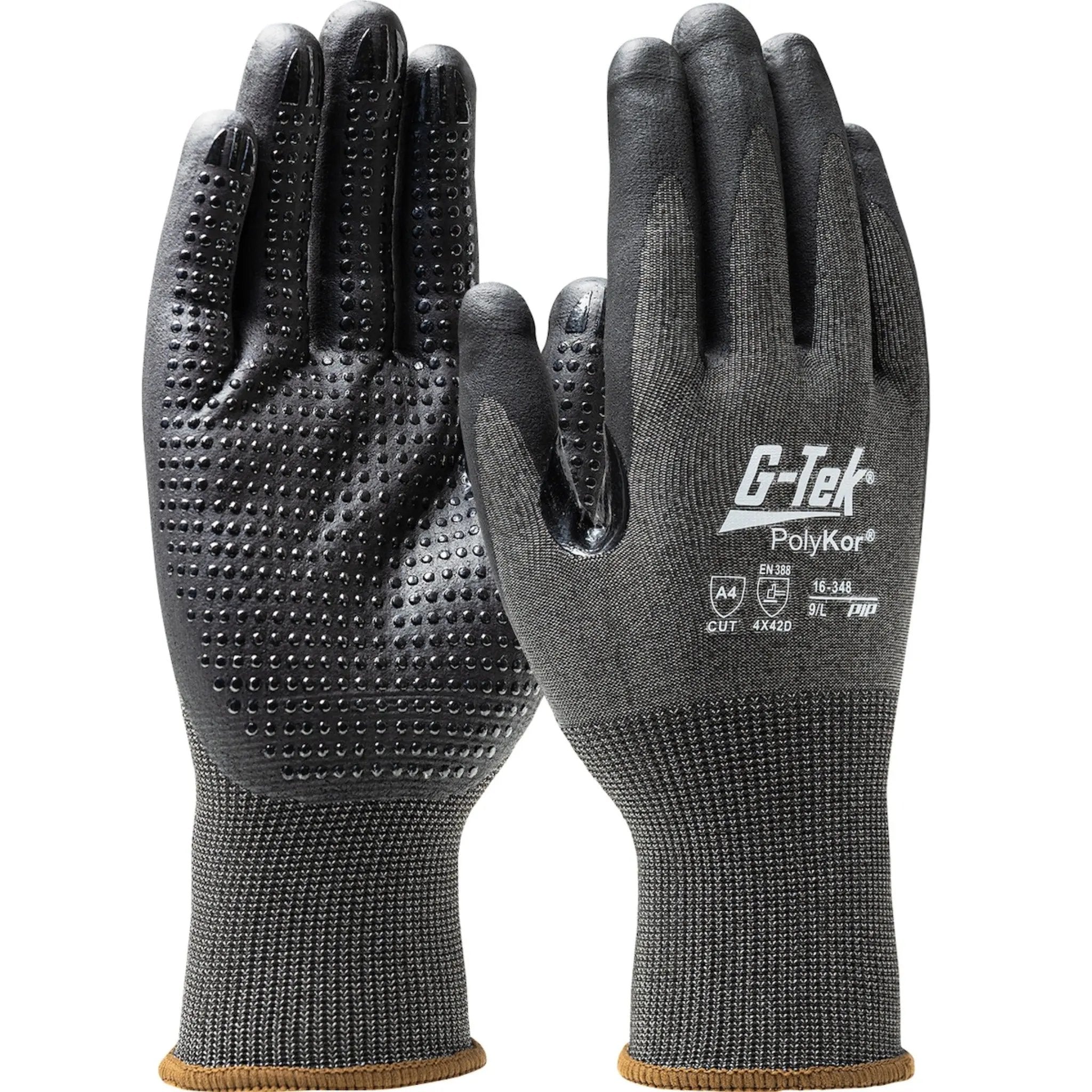 PIP G-Tek PolyKor 16-348 Seamless Knit PolyKor Blended Glove with Nitrile Coated Foam Grip_Main_Image