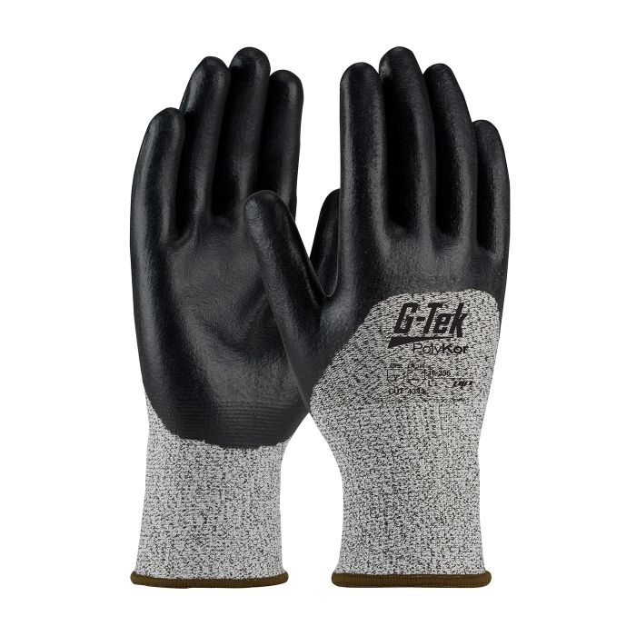 PIP 16-355/XXL G-Tek Seamless Knit PolyKor Blended Glove with Nitrile Coated Foam Grip on Palm, Fingers & Knuckles 2XL 6 DZ