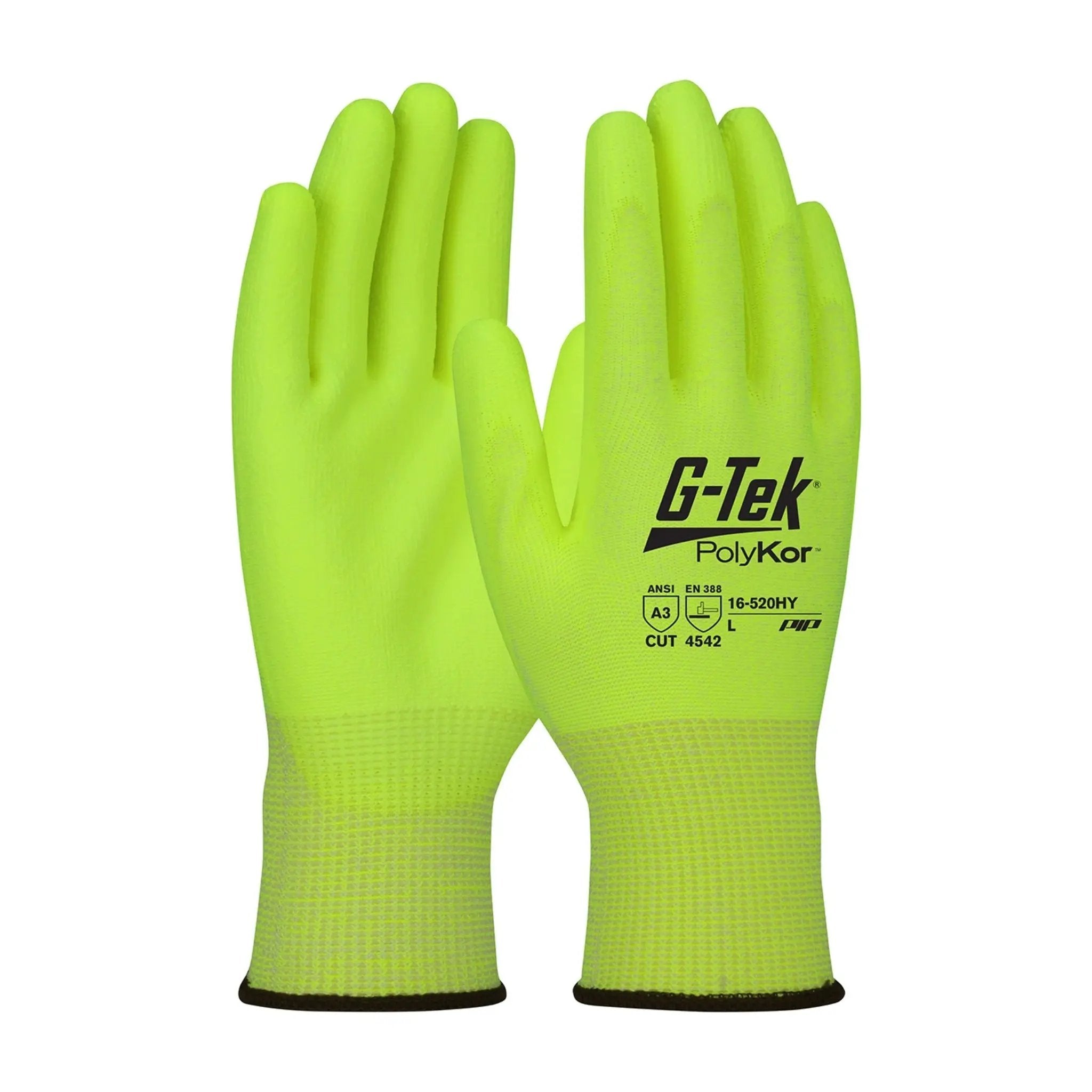 PIP 16-520HY G-Tek Seamless Knit PolyKor Blended Glove with Polyurethane Coated Smooth Grip on Palm & Fingers_main_Image