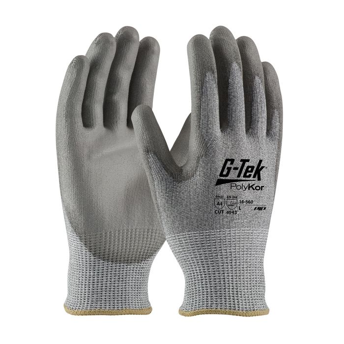 PIP 16-560V/S G-Tek Seamless Knit PolyKor Blended Glove with Polyurethane Coated Smooth Grip on Palm & Fingers Vend Ready Small 72 PR