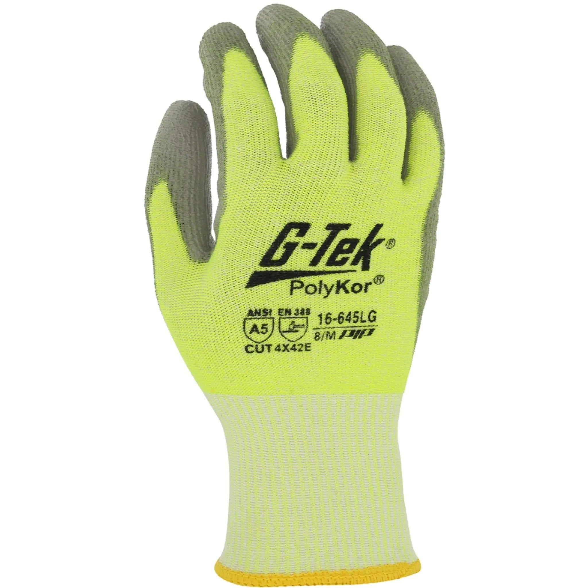 PIP G-Tek PolyKor 16-645LG Seamless Knit Polyurethane Grip with PolyKor Fiber Glove_Back_Image